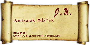 Janicsek Márk névjegykártya